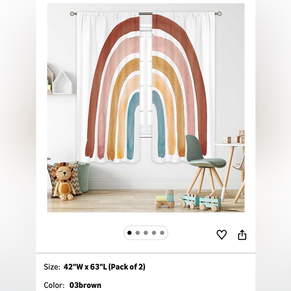 Amazon Rainbow Curtains - Brown, Pink, Orange, Blue